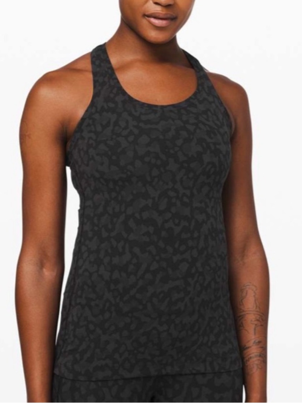 Lululemon Cool Racerback II Black Leopard Size 6